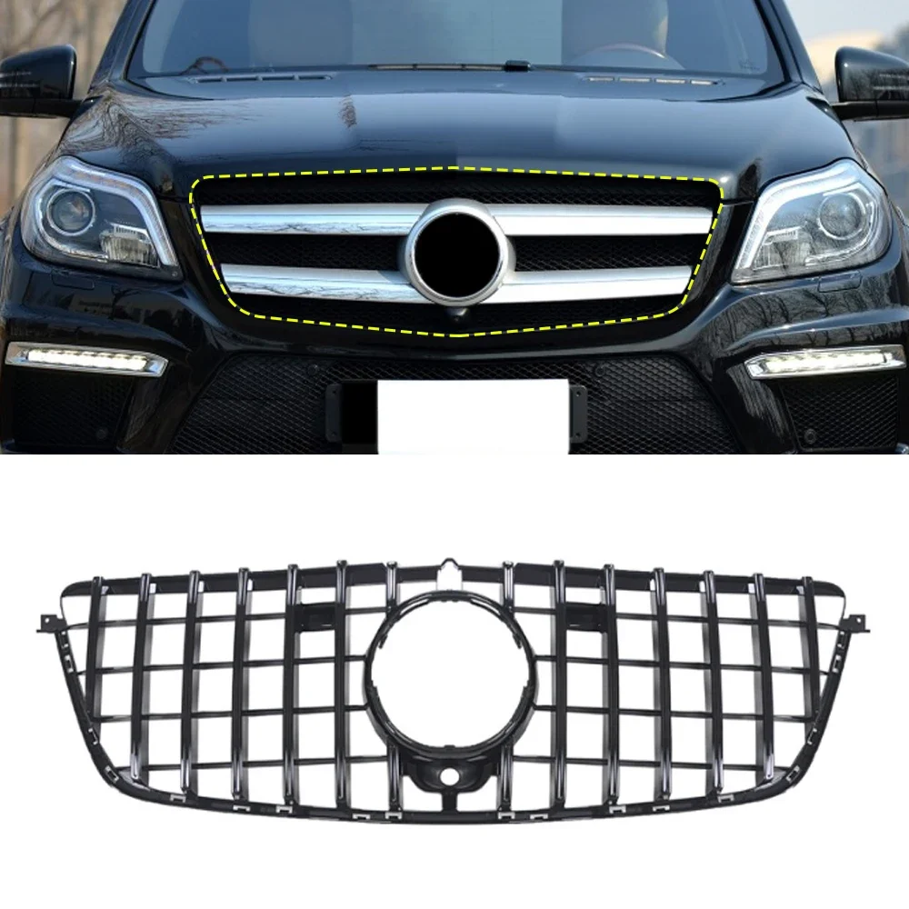

Автомобильные аксессуары для Mercedes-Benz GL-Class X166 2013-2016, передняя решетка, средняя сетка, решетки в сборе, крышка рамы, Внешние детали