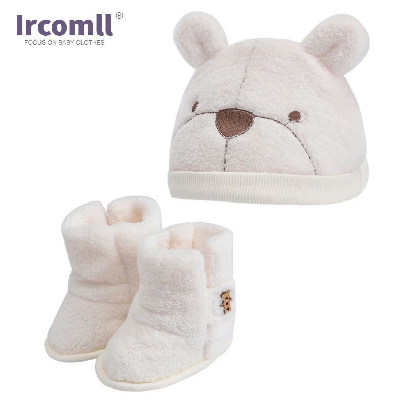 

Ircomll 2PCS Newborn Baby Hat with Shoes Cute Bear Warm Hat+Boots New Born Gift for Girls Cap Boy Hat Infant Toddler Accessories