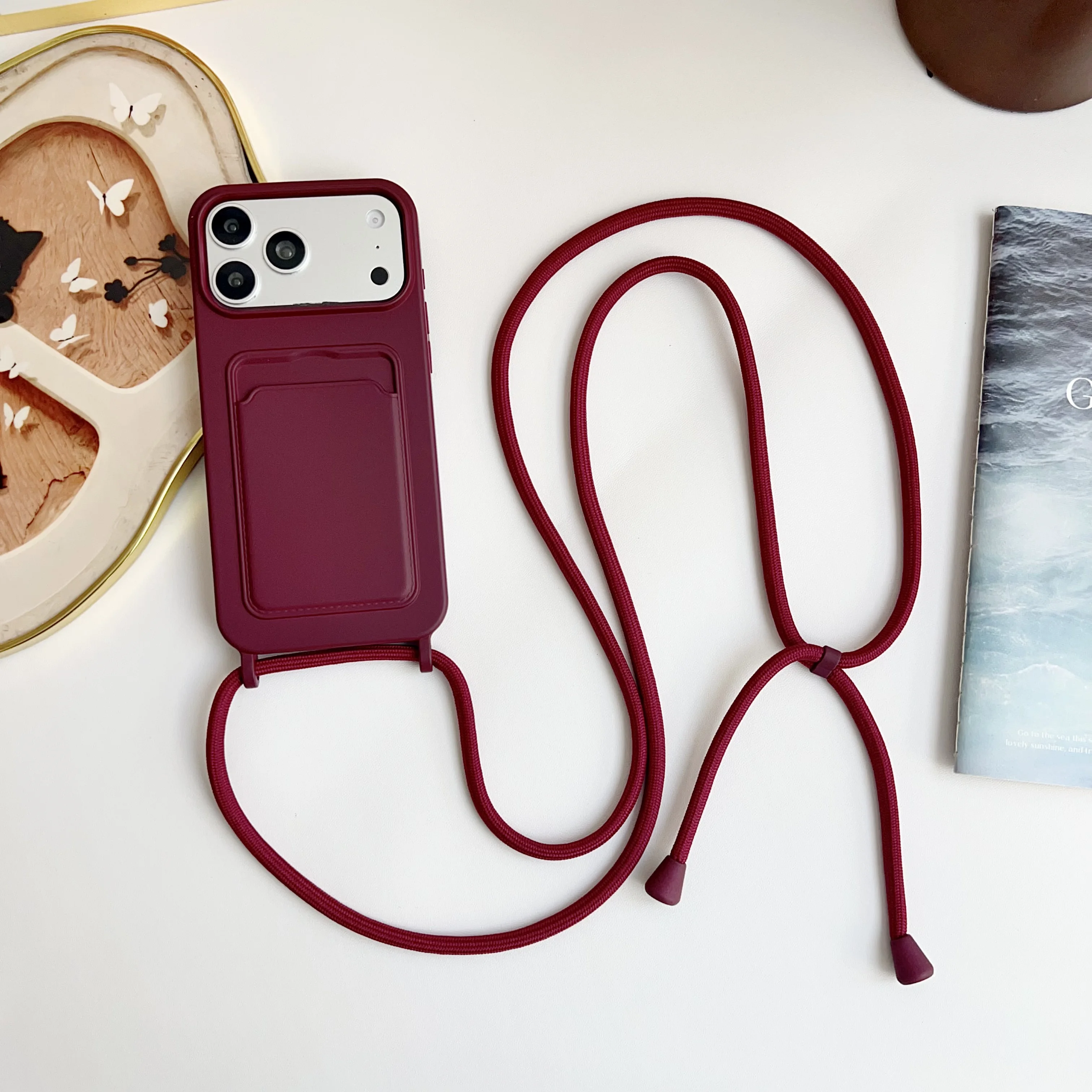 Versatile Crossbody Lanyard Phone Case with Card Slot and Soft Silicone Protector Cover