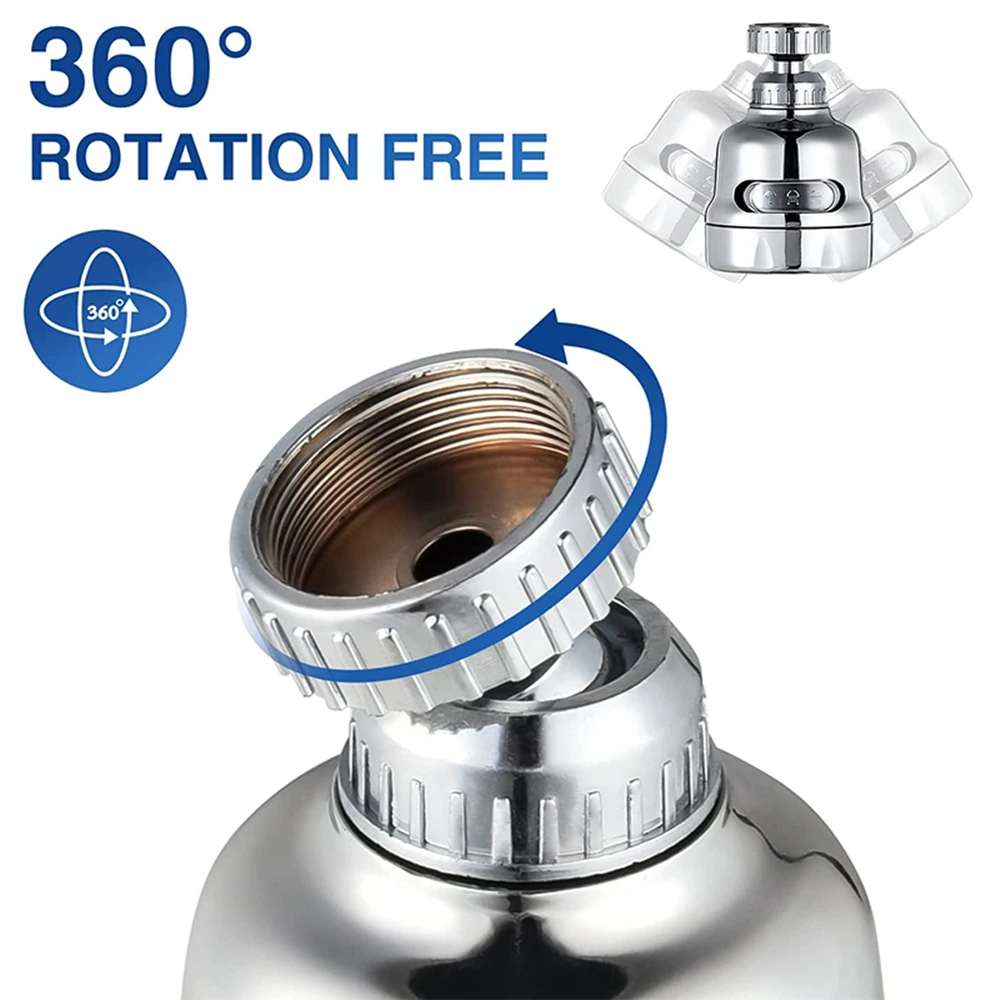 360 Degree Swivel Kitchen Faucet Aerator Adjustable 2/3 Modes Sprayer Filter Diffuser Bath Water Saving Tap Mixer Faucets Nozzle faucet aerator