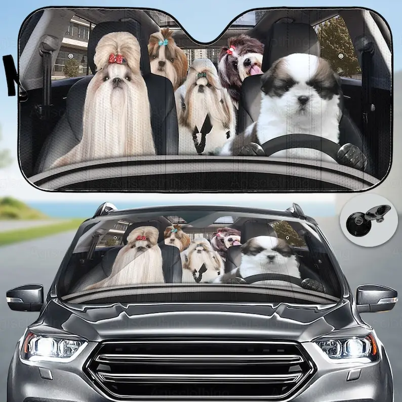 

Shih Tzu автомобильный солнцезащитный козырек, Shih Tzu автомобильный козырек на лобовое стекло, автомобильный солнцезащитный козырек, автомобильные тени для лобового стекла, Shih Tzu подарок