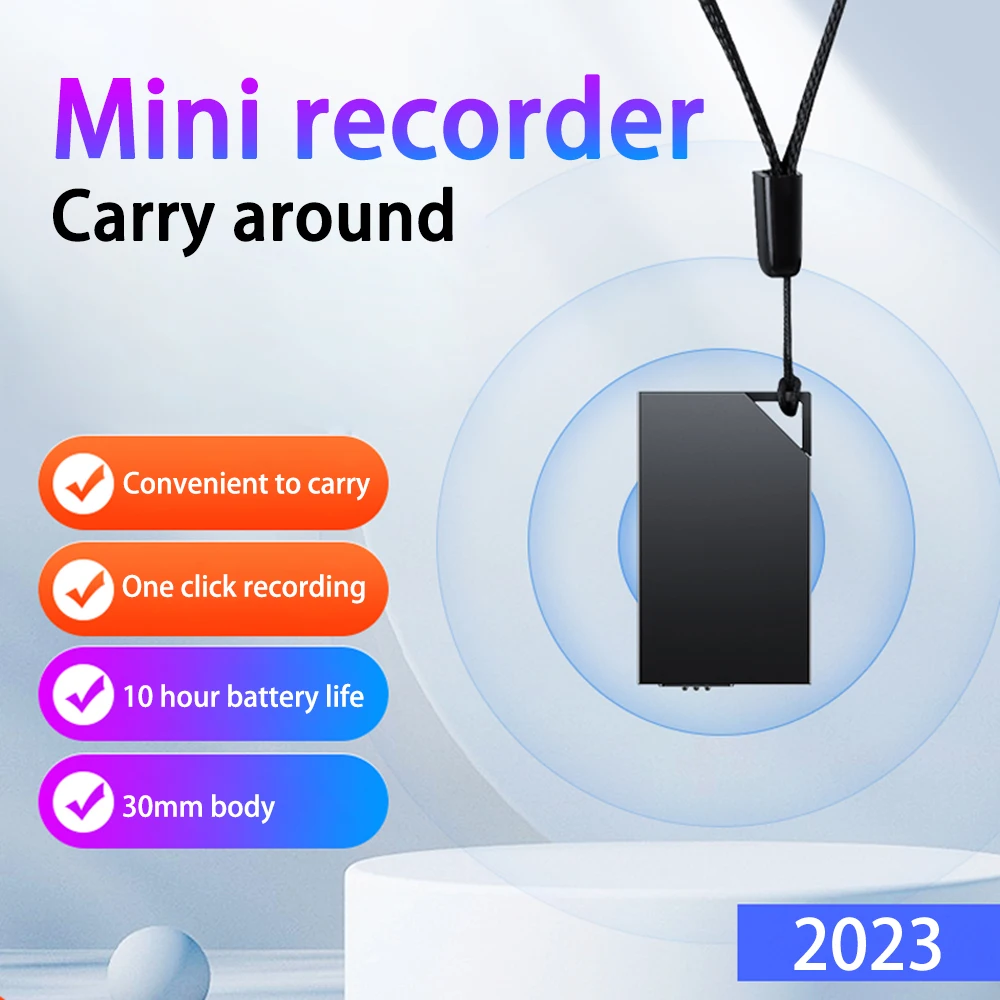 Ultra-Thin Mini Voice Recorder 8G 16G 32G Digtal Professional Sound Activated Dictaphone  HD Noise Reduce Recording MP3 Player