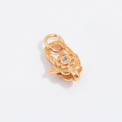 Elegant S925 Sterling Silver Butterfly Flower Lobster Clasp - DIY Handmade Jewelry Accessory (Gold  B)