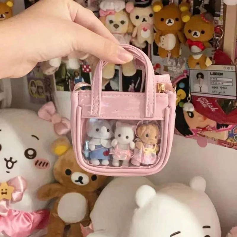 Shoulder Bags Transparent Kawaii Doll Mini Pink Y2k Lolita Ita Crossbody Bags PU Leather