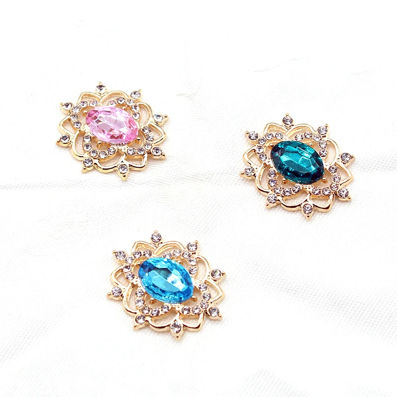 반짝 이는 27*31MM 10Pcs 타원형 크리스탈 라인 석 디스크 액세서리 DIY 결혼식 초대 카드 와인 유리 선물 상자 크리 에이 티브 장식