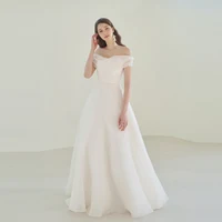 A-line Wedding Dress Short-Sleeve Plus Size off the shouder For Women Princess Robe de Mariee wedding gown lace up 1