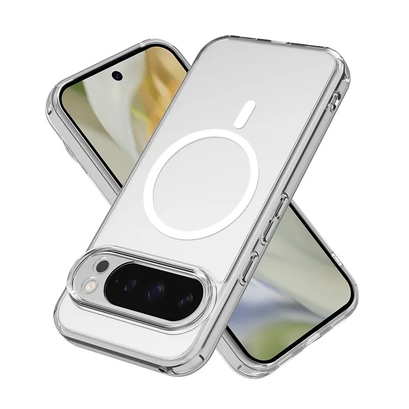 Enhanced Magnetic Phone Case for Wireless Charging - Crystal Clear Acrylic Cover