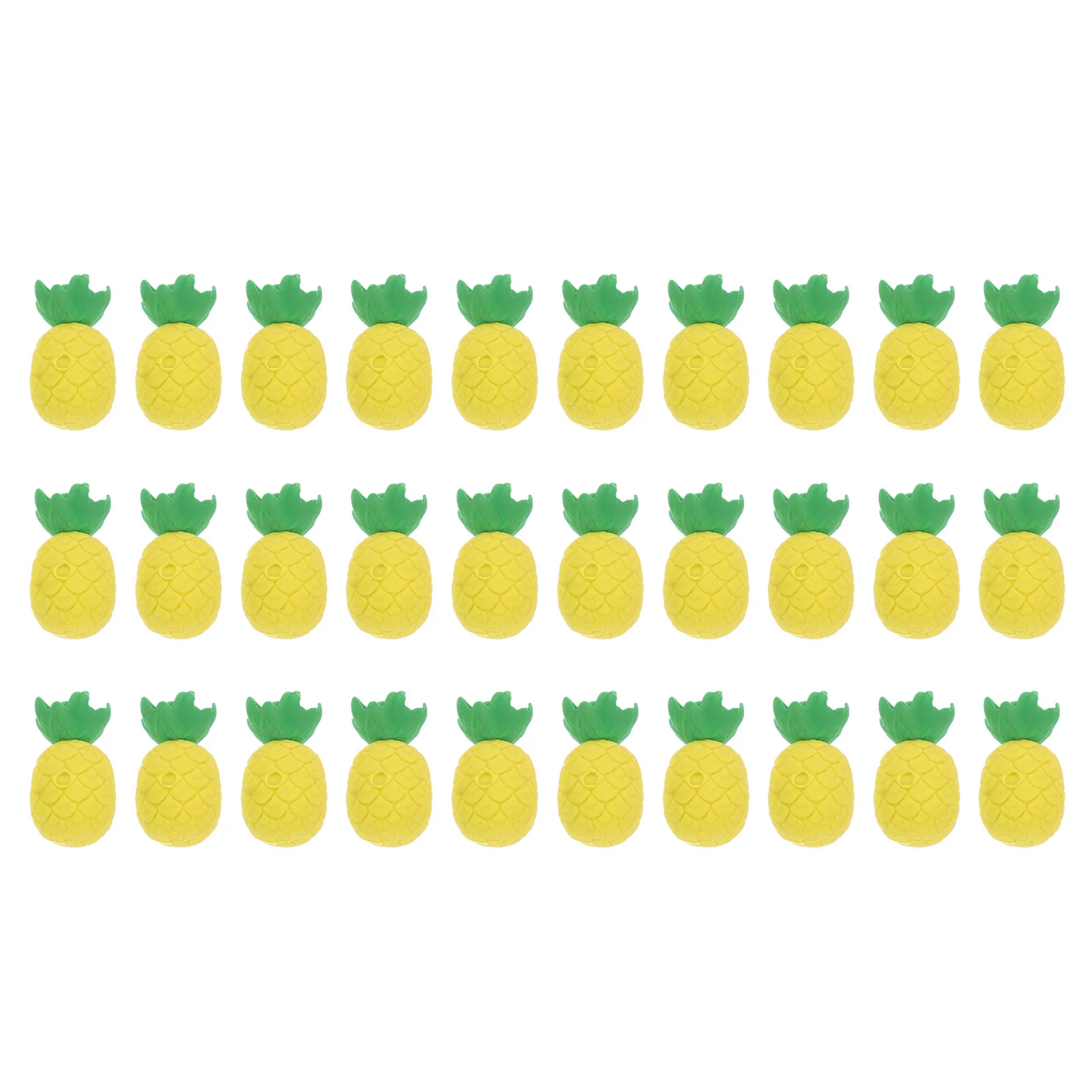 

30 Pcs Pineapple Eraser Student Prize Gifts Pet Cartoon Erasers Shaped Students Tiny Small Vivid Fruit