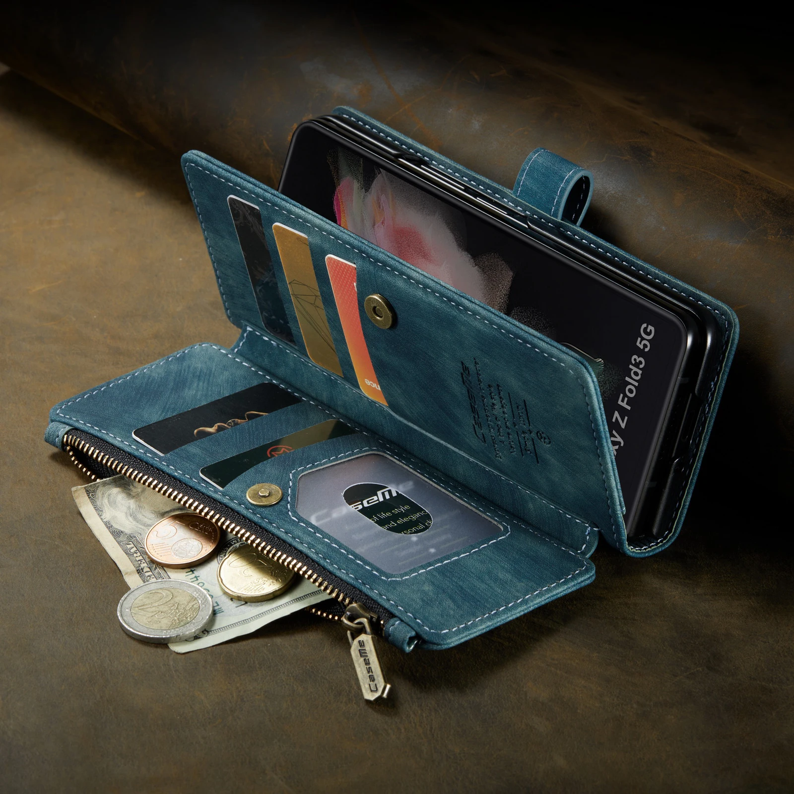 Armour Leather Wallet Flip Case for Samsung Galaxy Z Fold Series