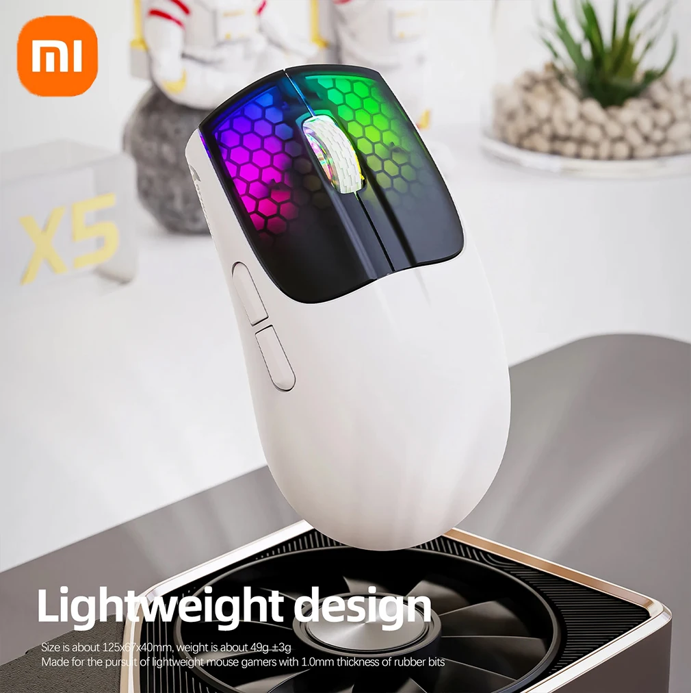 

Xiaomi RGB Tri-Mode Wireless Gaming Mouse 4000 DPI Lightweight Type-C Wired 2.4G+BT 5.0 Wireless Mouse 6 Button Mini Mice 300MAH