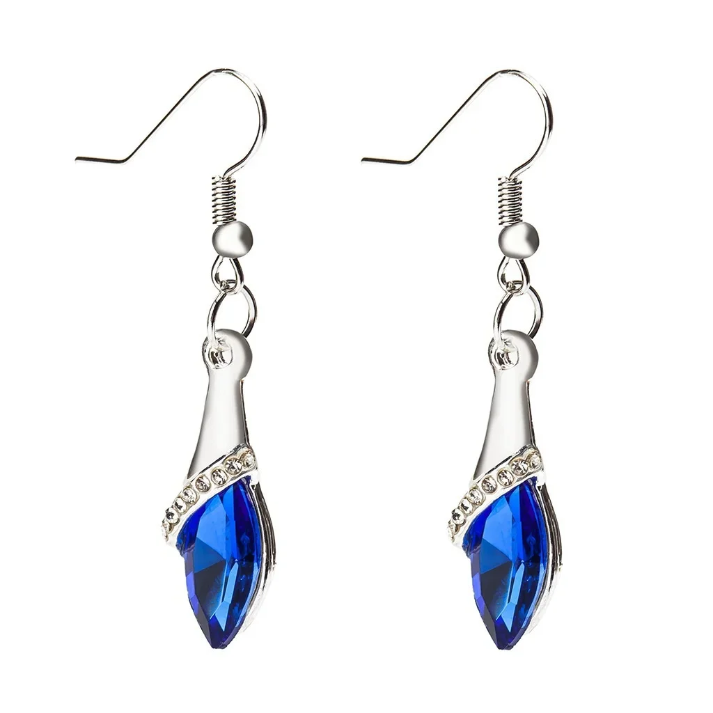 Delysia King Women Fashion Chic Shiny Water Drop Ear Dangler Gemstone Crystal Tassel Elegant Bridesmaid Earrings dangle earrings