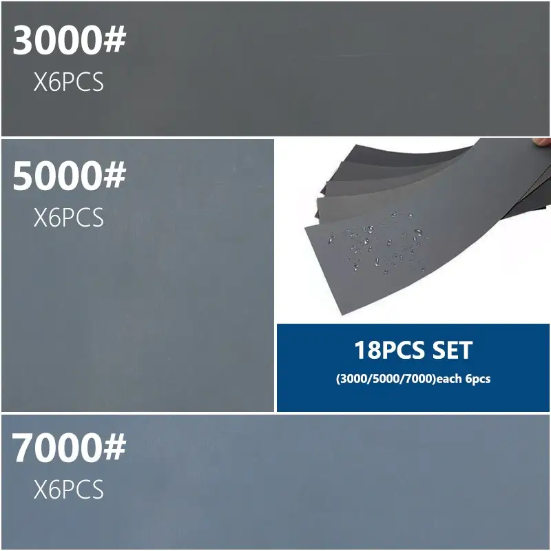 XCAN Sandpaper Set Water Dry Sanding Paper 9x3.6 inch Abrasive Sander Paper for For Wood Metal Automotive Polishing - Image 14