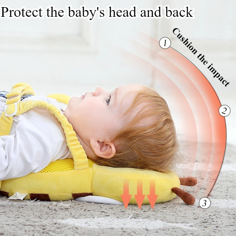 Little Bee Baby Head Back Protection Pillow Breathable Anti Fall Children's Learn Walk Head Protector Kids Safe Cushion for Baby 3