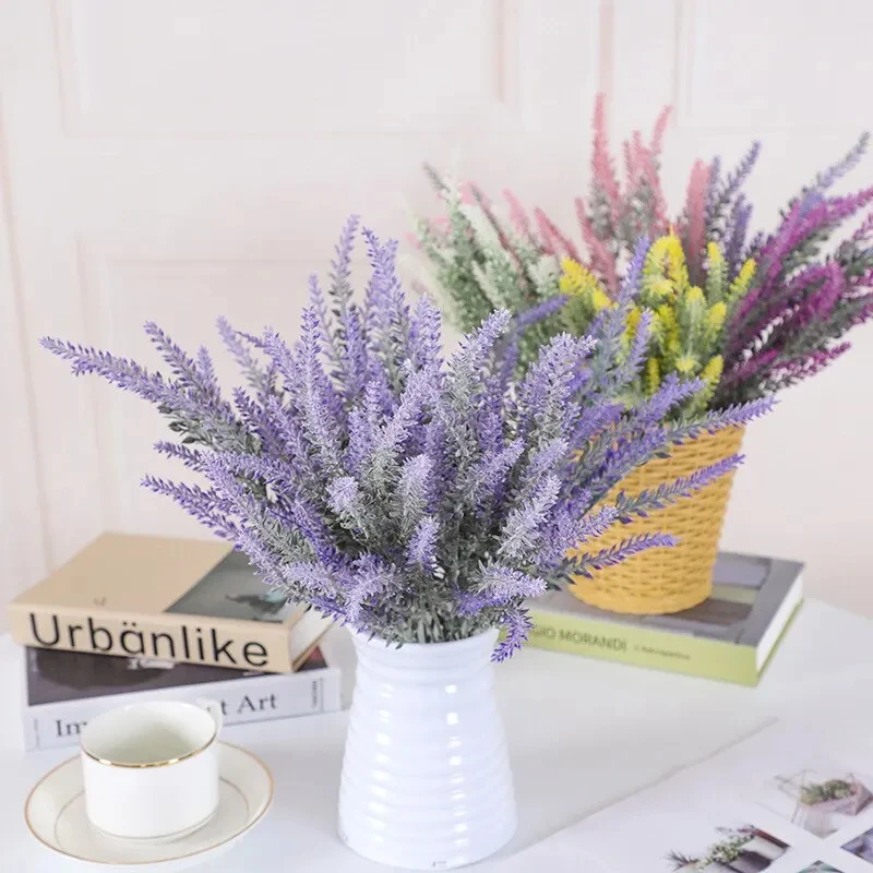Artificial Flowers 5Pcs Lavender Fake Wedding Decor