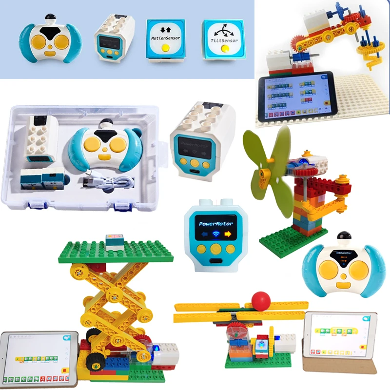 

9656 год, Wedo 2,0, программируемые большие строительные блоки для 45300 учебных заведений, функция паровой мощности, беспроводные игрушки-роботы