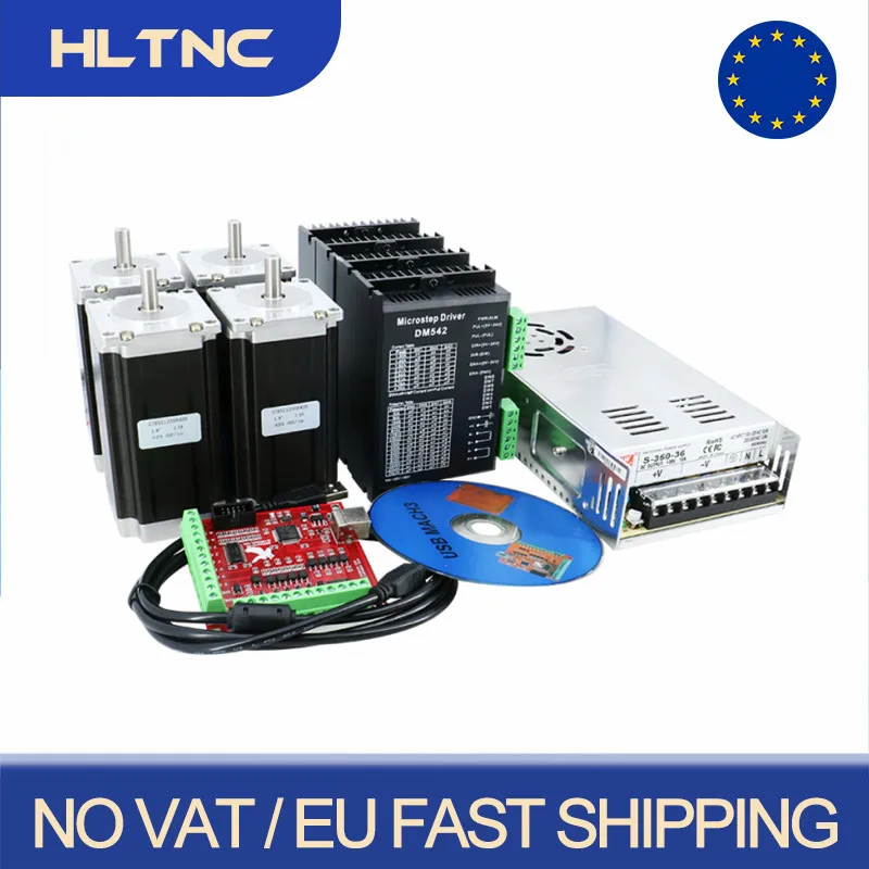 Kit Motore Passo-Passo Nema23 Spedito Ue 3 /4 Axis 57 Motori + Dm542 Microstep Drive + Alimentatore Switching + Scheda Controller Mach3
