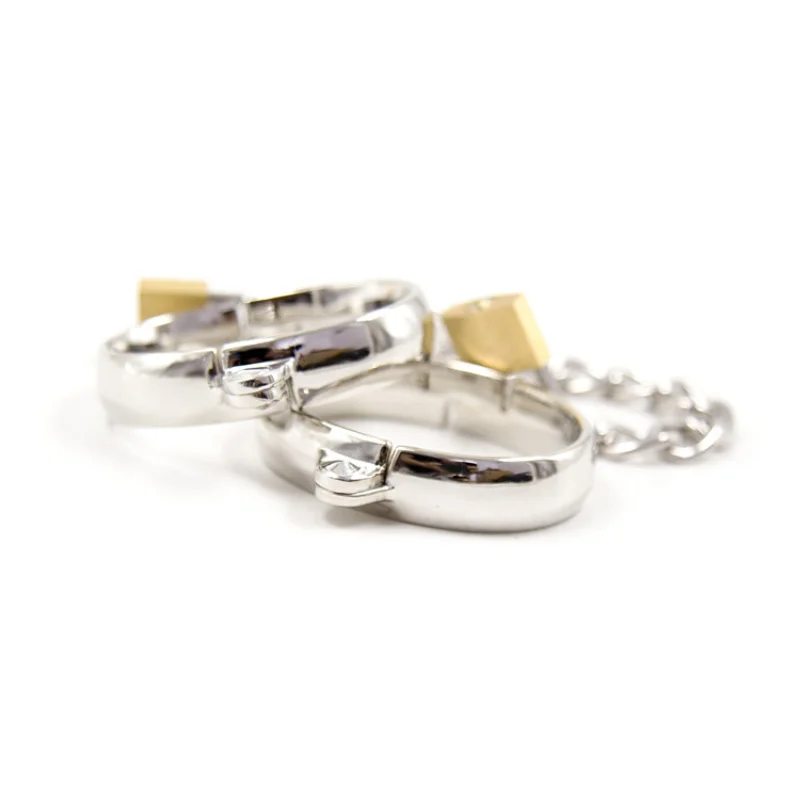 Metal Steel Handcuffs Wrist Ankle Cuffs with Chain and Lock Spreader Bar BDSM Restraints Adult Game Sex Toys for Women Men — view 3