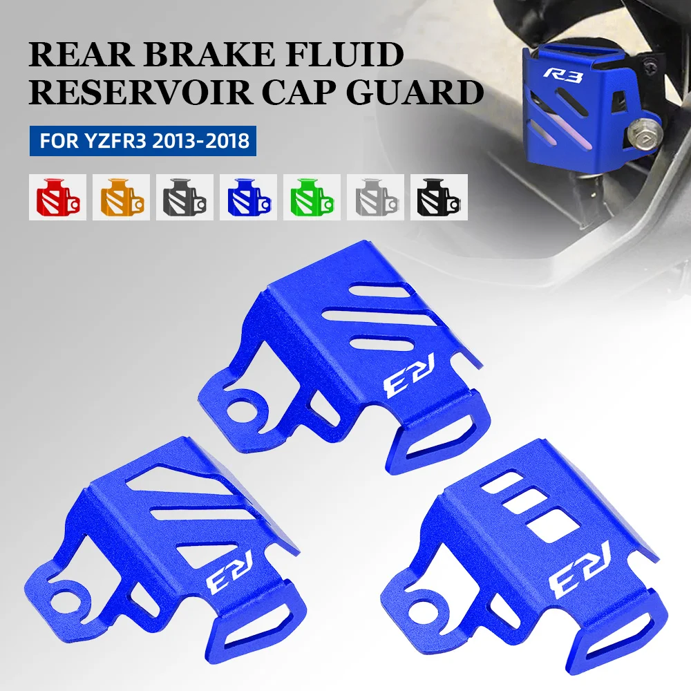 

For YAMAHA yzf YZF R3 YZF-R3 2013 2014 2015 2016 2017 2018 Rear Brake Fluid Reservoir Guard Cover Cap Protector Motorcycle YZFR3