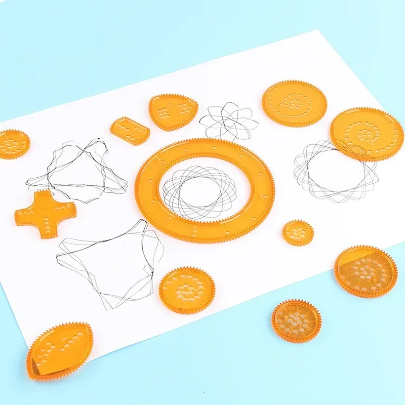 재미 있은 연동 기어 바퀴 Spirograph 드로잉 장난감 세트 어린이를위한 크리 에이 티브 교육 장난감 그림 그리기 액세서리