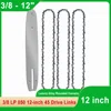 12" Guide Bar & 45 Link Chain Set 3/8"LP Pitch 0.050" Groove Width Rounded Teeth Alloy Chainsaw Components 12 Inch Electric Saw 1