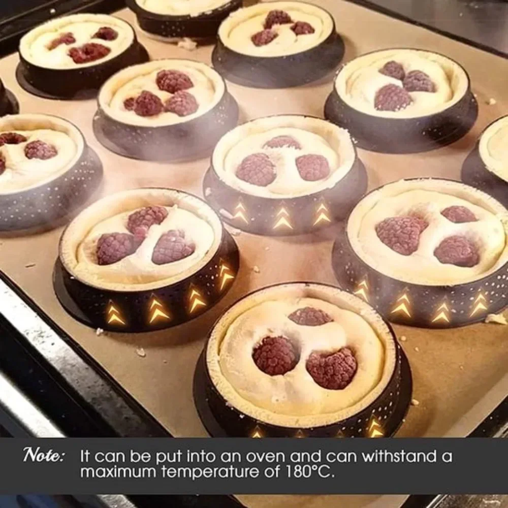 10pcs Mousse Tartlet Moulds Various Shapes Perforated Plastic Dessert Mousse Tart Ring Home DIY Fruit Pie Cake Baking Tools mousse tartlet moulds