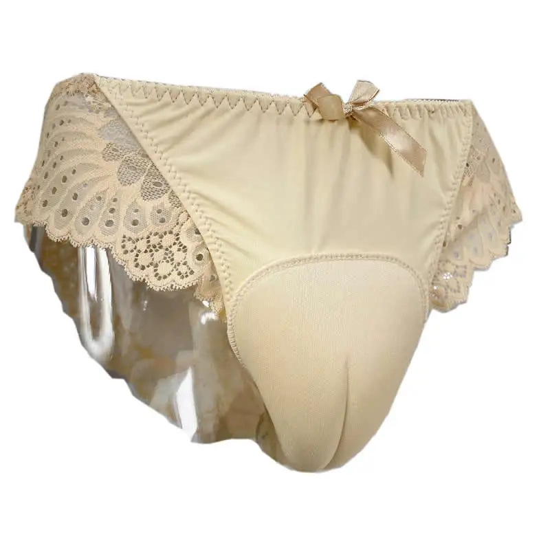 Bowtie Camel Toe Control Panty Lace Hiding Gaff Underwear Crossdresser Transgender Sissy Panties Shemale Ladyboy LGBT Briefs