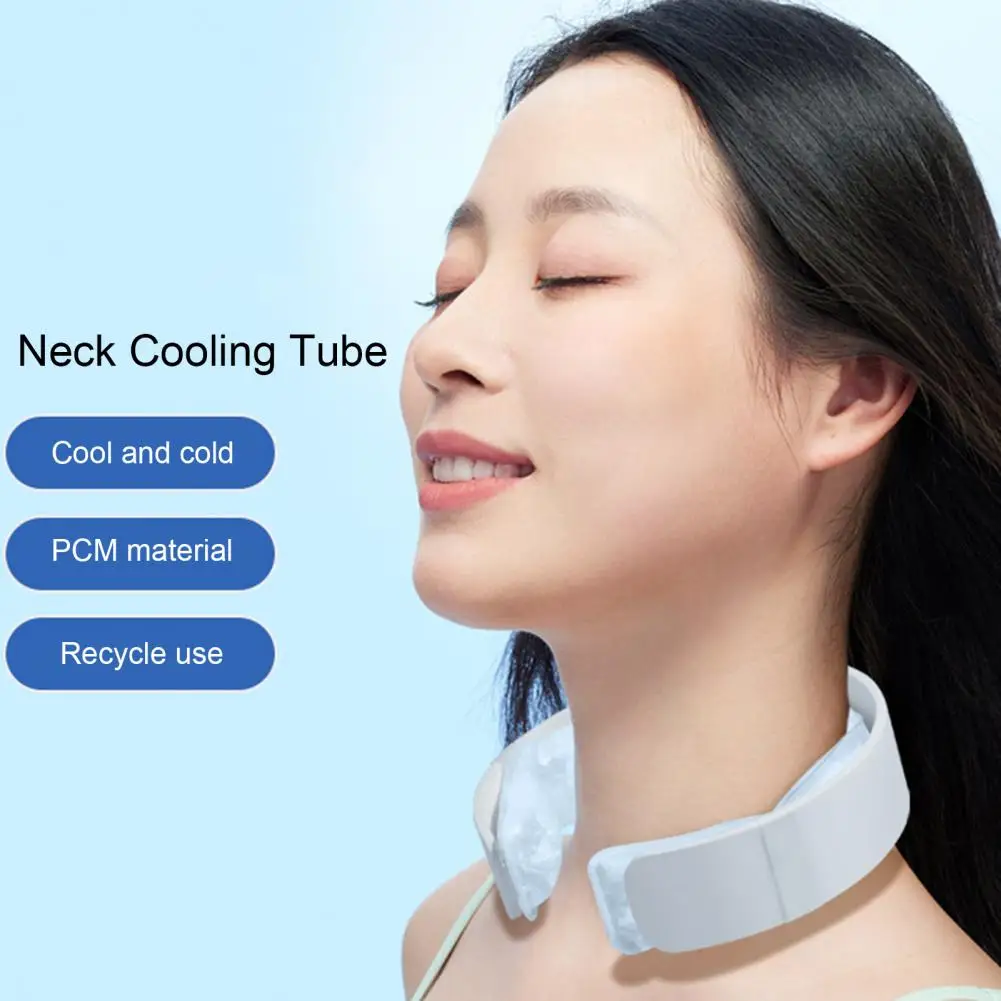 PCM Neck Cooling Tube Summer Neck Cooler Freezable Ice Cold Ring Outdoor Heatstroke Prevention Portable Wrap Collar
