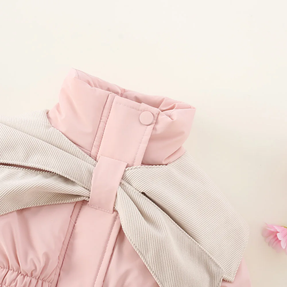 Girls' Cotton Jacket With High Collar For Winter Girls And Baby Girls Thick And Warm Cotton Jacket Stylish