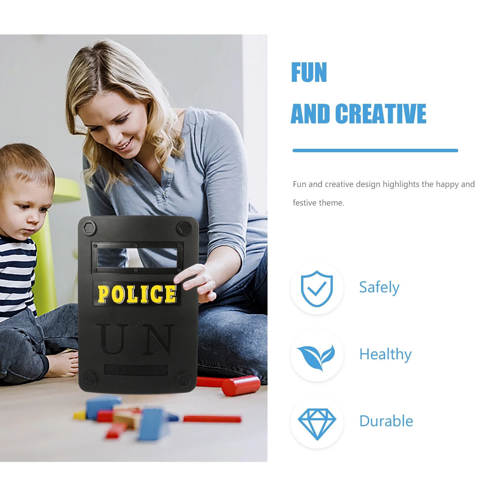 4Pcs Policeman Toy Shield Kids Cosplay Shield Simulation Policeman Prop Stage Props Costume Accessories Novelty