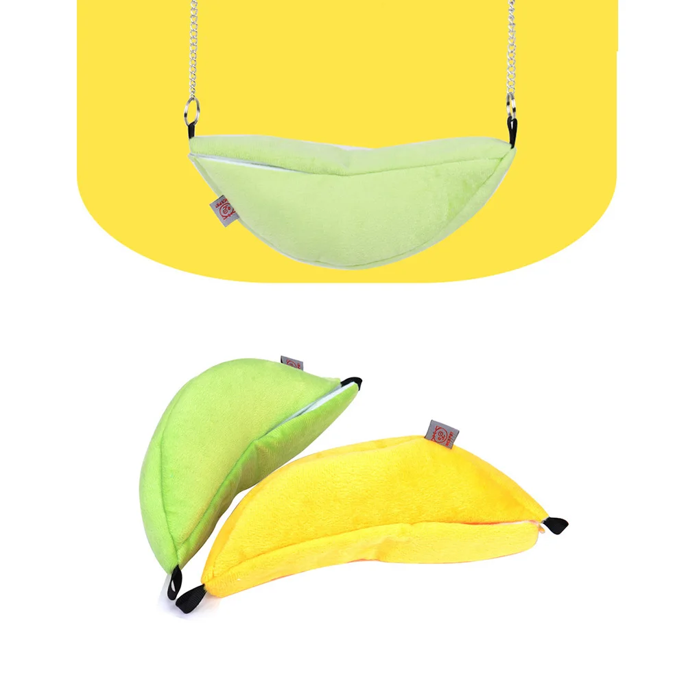 Novelty Banana Shape Nest Plush Cotton Hamster Warm House Hammock Rat Mouse Living House Hanging Tree Beds Hamster Accessories pet sleeping bed pet house pet hammock