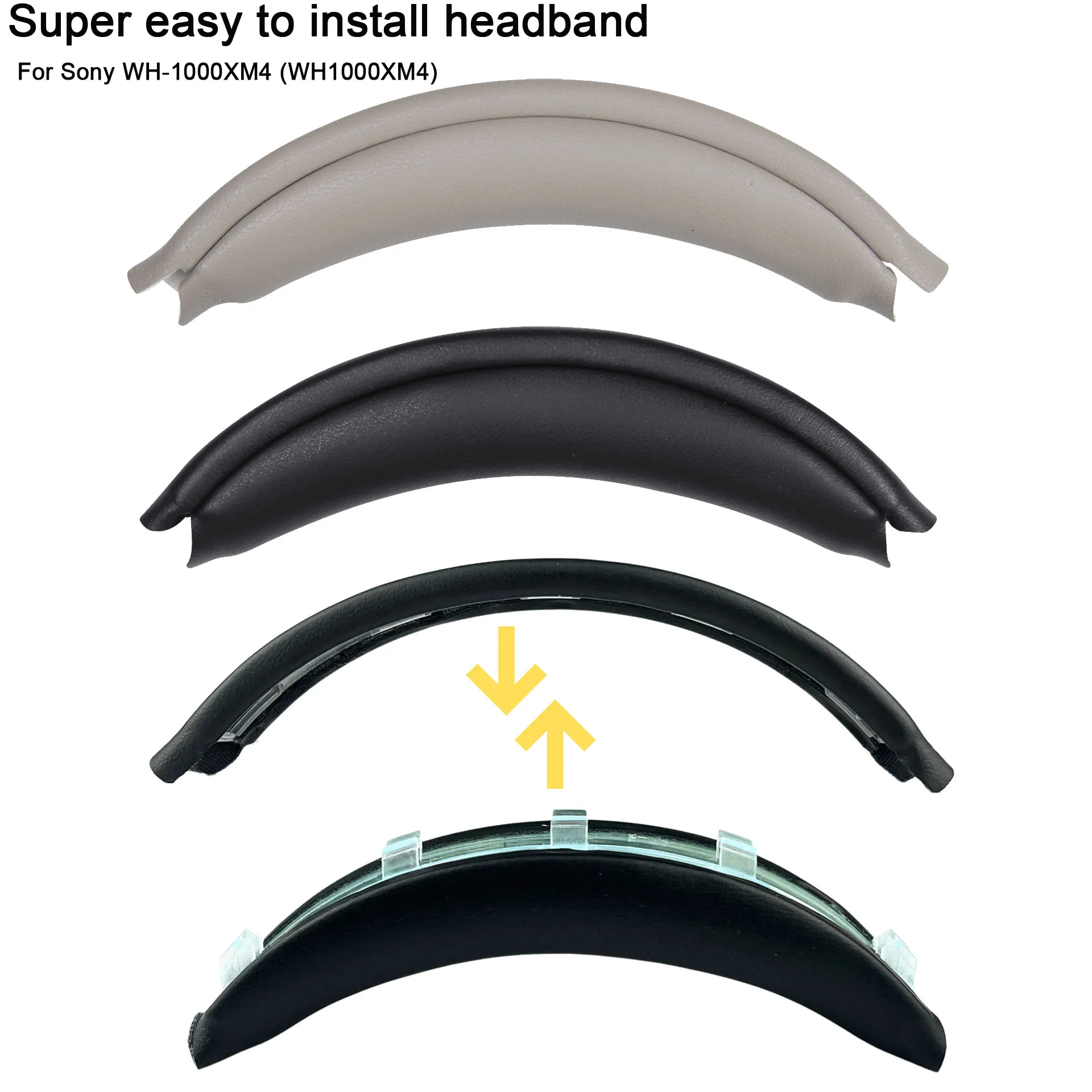 WH1000XM4 Easy Install Headband Earpads for Sony WH-1000XM4 Headphone Replacement Headband Ear Cushion Pad 1000XM4 Headstrap
