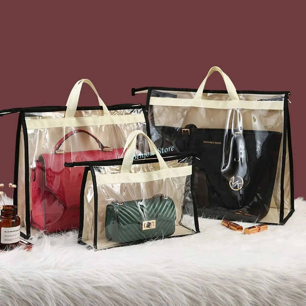 Handbag Dust Bags Clear Purse Storage Organizer for Closet, Zipper Hanging Storage  Bag for Handbags