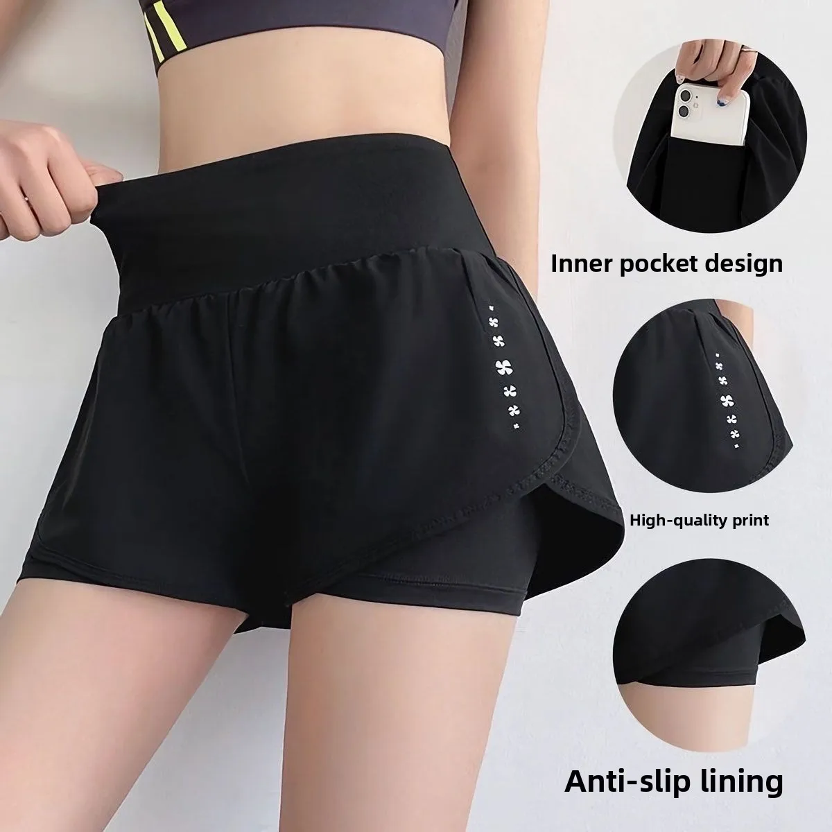 Summer Thin High Waist Yoga Pants Women's Fitn Sport Tee-Quarter Length orts Breathable Anti-Light Running Trousers - Image 5