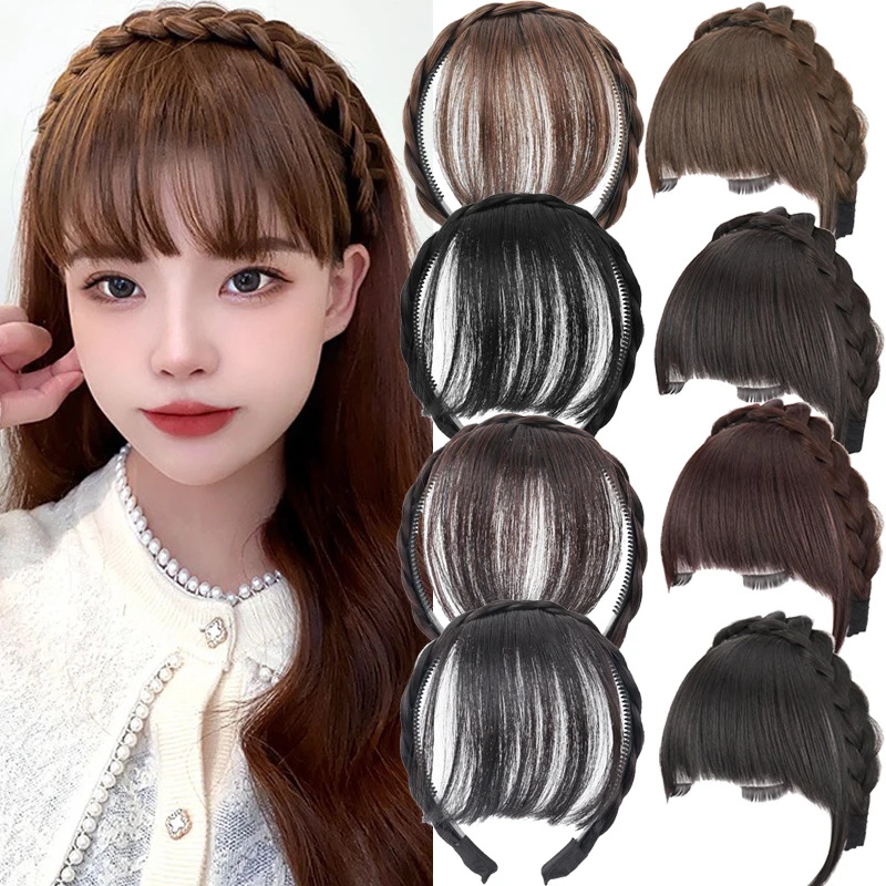 FakeHairHeadbandFringeWigBangsHairbandHairExtensionWomenGirls