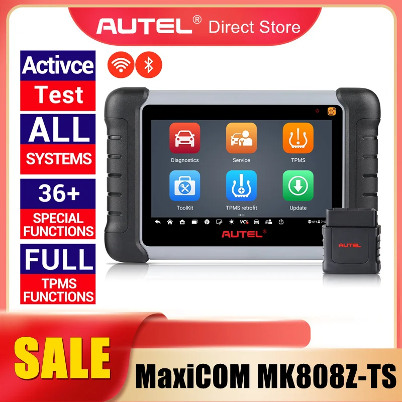 Autel MaxiCOM MK808S-TS инструмент для диагностики автомобиля с функцией TPMS, Поддержка программирования MX датчика и тестирования батареи