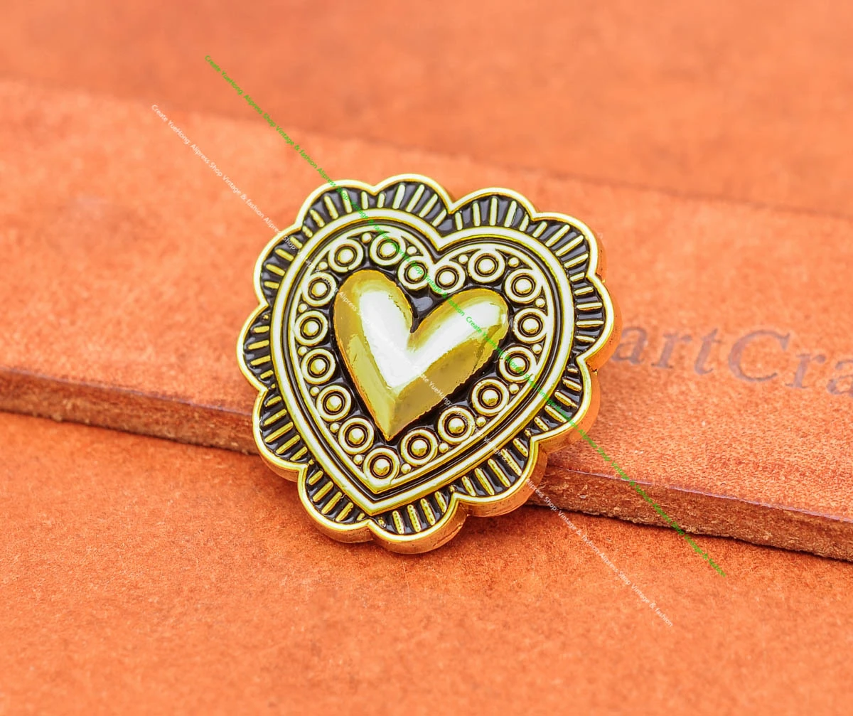 10 stücke 27mm antike Messing Blumen geschnitzt süße Liebe Herz westlichen Sattel Holster Leder Handwerk Gürtel Handtasche Conchos Screw back – Detail 8