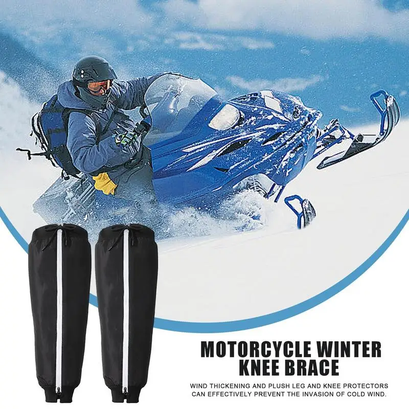 1 pair Motorcycle Winter Warm Knee Thickened Leg Warmers Waterproof Leg Sleeve Snowproof Calf Sleeve for Riding Cycling Skiing