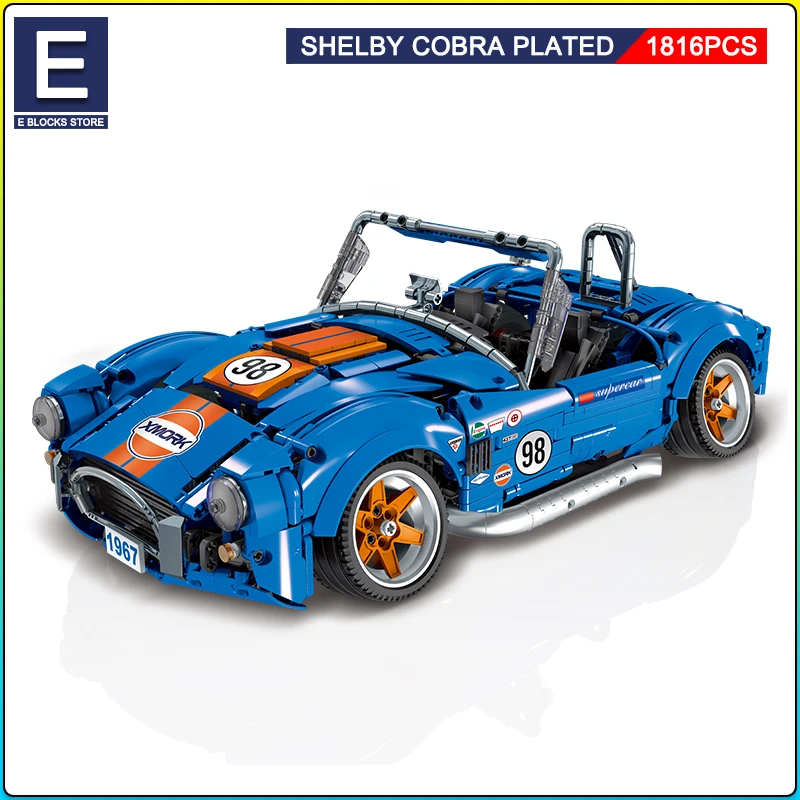 

Original Technical Mustang Shelby Supercar Sports Racing Building Blocks Model Bricks Kids Assembly Vehicle Set Boys Toys Gifts