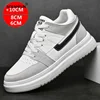 Genuine Leather height increasing elevator shoes men Woman increase shoes 6cm 8cm man sneakers sport casual shoes casual 1