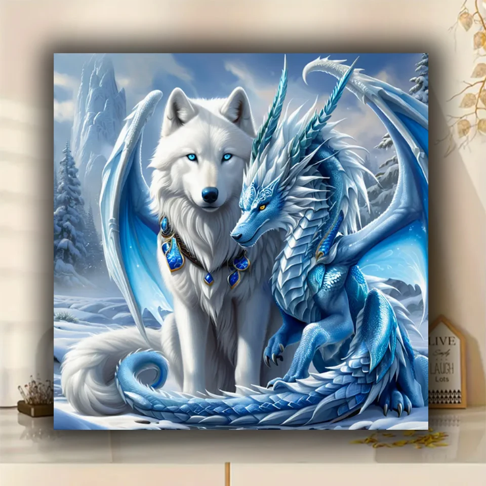 Don and Wolf Snowy Forest Diamond Painting 3