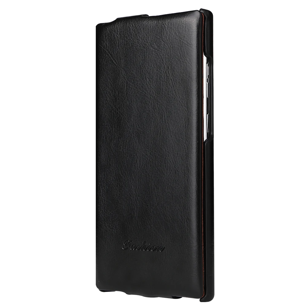 Retro Vertical Flip Genuine Leather Phone Case - Premium Hard Back Cover