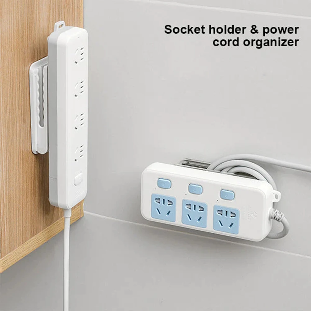 Simple Plug Storage Rack For Wall Electric Plug Cable Management Holder For Kitchen 10pcs cable management device without punching charging cable storage fixed charger kitchen wall mounted plug winding device