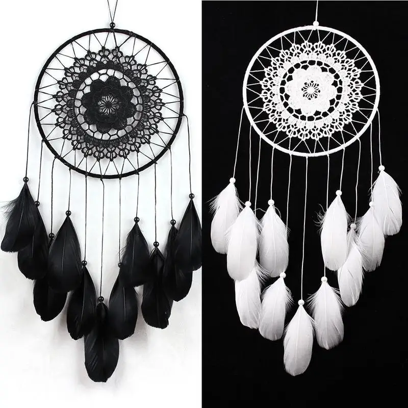 

Dream Catcher With Feathers And Beads Handmade Indian Dream Catcher Wall Bedroom Hanging Ornaments Decoration Accessories