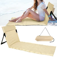 Outdoor Foldable Camping Chair Oxford Cloth Camping Floor Chair Garden Park Single Lazy Chair Backrest Cushion Picnic Back Chair 1