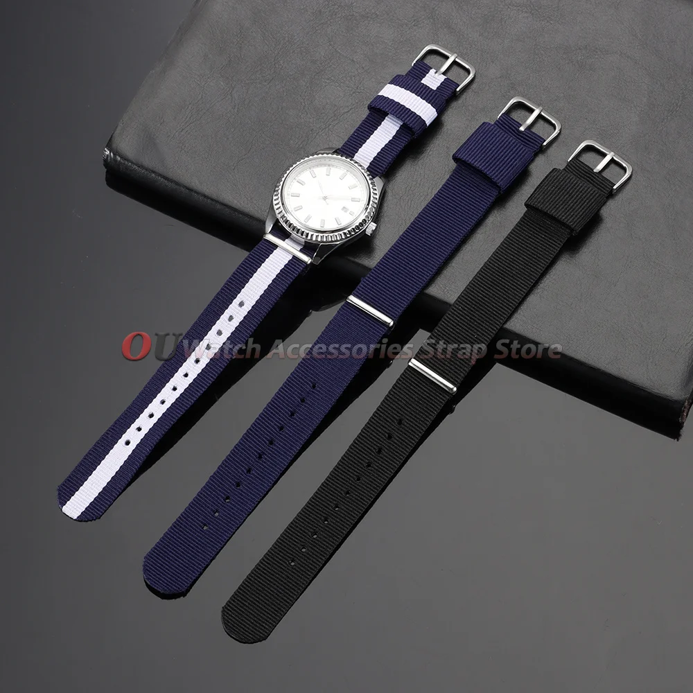 Nylon Soft Sport Military Casual Watch Strap - One Piece Loop Wristband Accessories