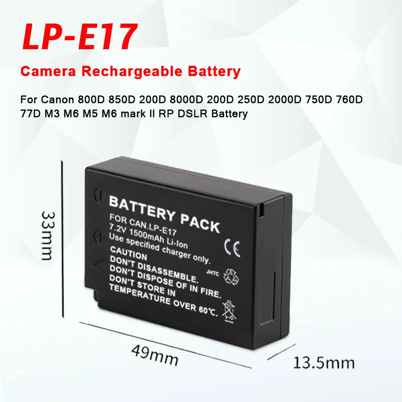 Lot de 2 batteries pour Canon EOS R10 77D 200D 250D 750D 760D 800D | Compatible avec Canon LP