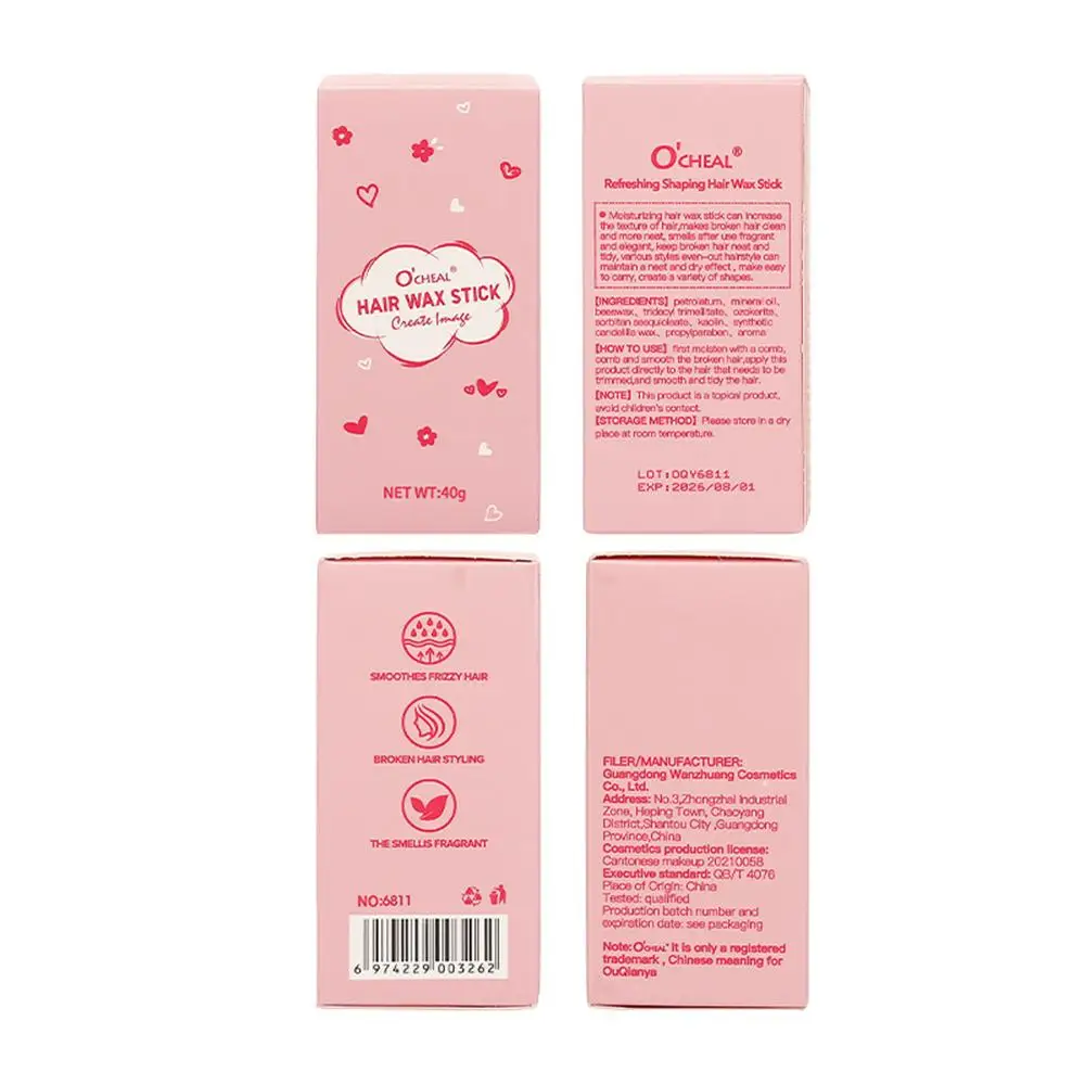 Description Picture 3 of item40g Professional Hair Wax Stick Shattered Hair Finishing Artifact Non-Greasy Styling Hair Loose Cream Broken Gel Smooth Rep T3F9