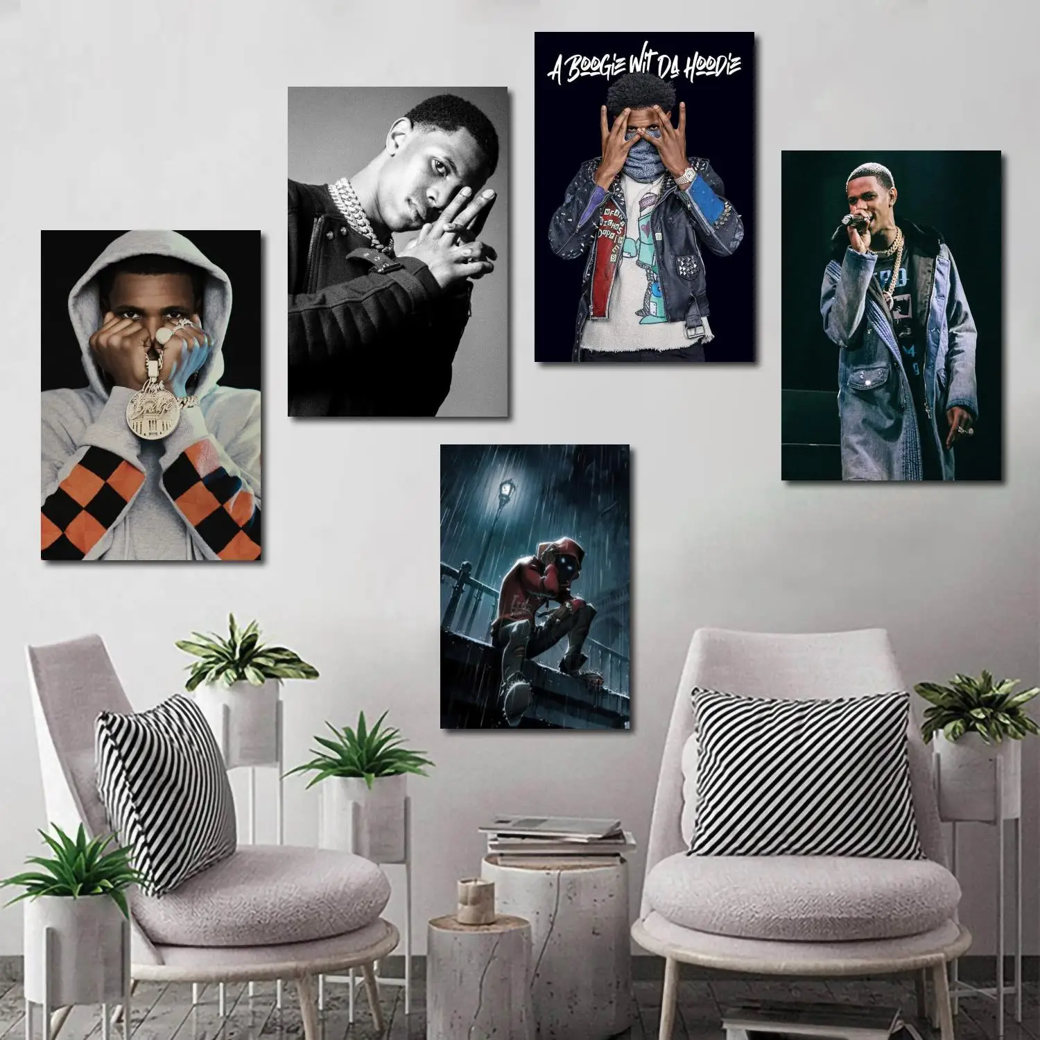 

a boogie wit da hoodie singer Decorative Painting 24x36 Canvas Poster Wall Art Living Room Posters Bedroom Painting