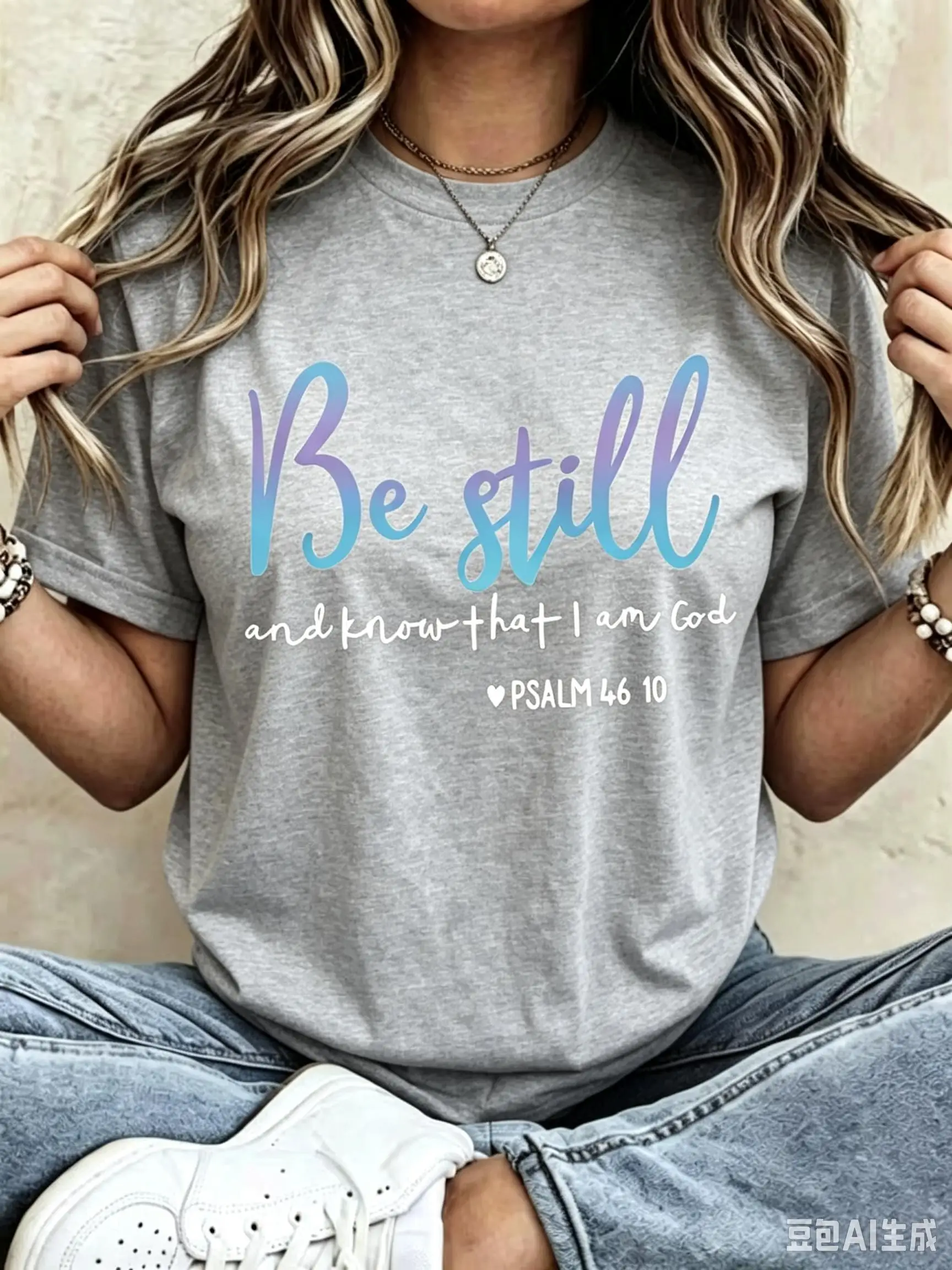 Be Still And Know That I Am God Women's T-Shirt Be Still Know Short Sleeve Crew Neck Casua