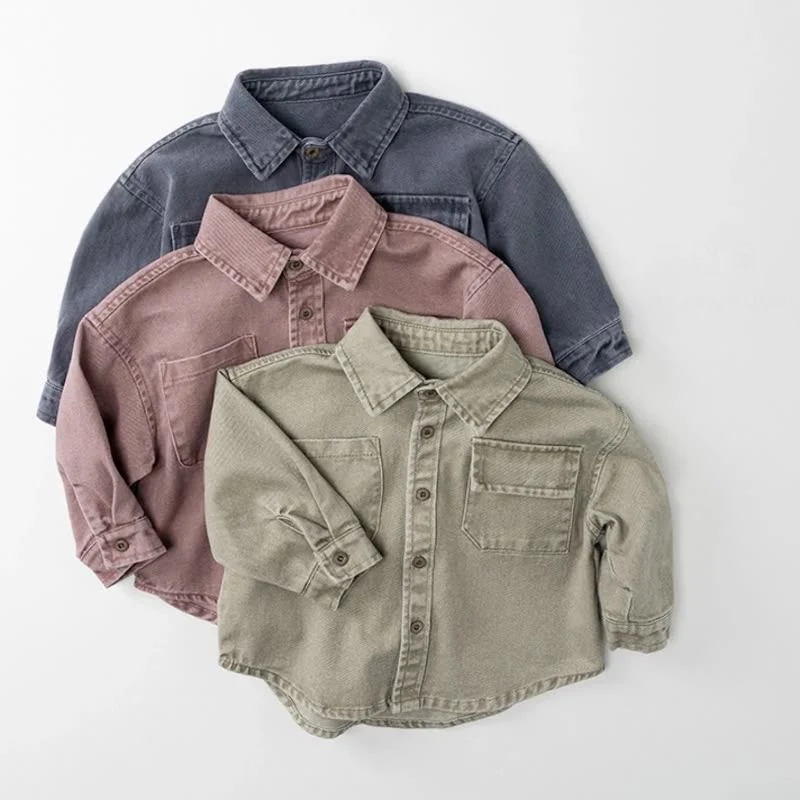 Boys Autumn Full Length Shirts Korean Style